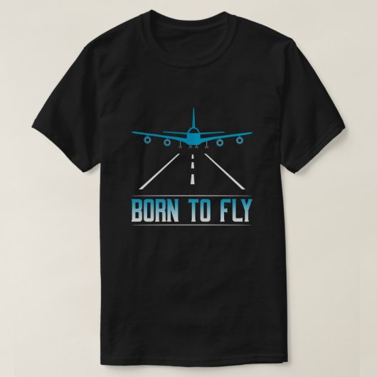 Geboren in het vliegend vliegtuig voor piloten van t-shirt (Design voorkant)