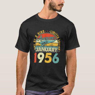 Geboren in januari 1956 66e verjaardag van de cade t-shirt