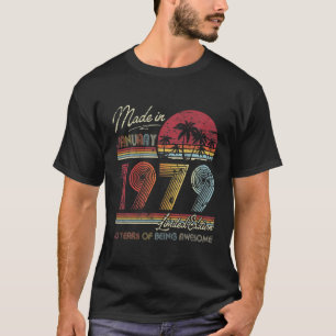 Geboren in januari 1979 43e tweedaagse dag in 1979 t-shirt