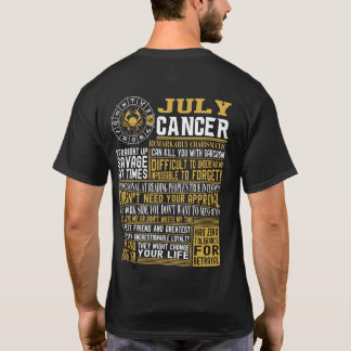 Geboren in juli in kankerfeiten t-shirt
