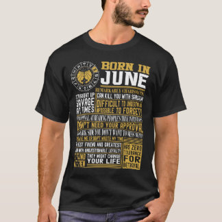 Geboren in juni feiten t-shirt