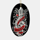 Geboren in kerstversiering keramisch ornament (Rechts)