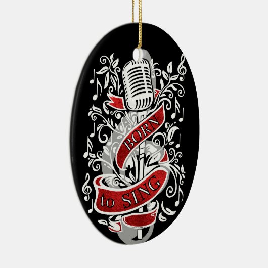 Geboren in kerstversiering keramisch ornament (Rechts)