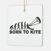 Geboren in kitesurf keramisch ornament (Links)