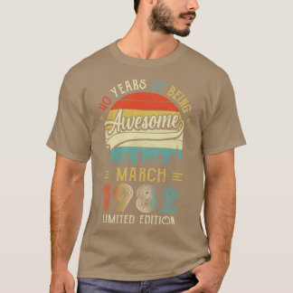 Geboren in maart 1982 40e verjaardag in 1982 40 ja t-shirt