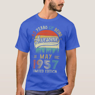 Geboren in mei 1957 65e verjaardag in 1957 65 jaar t-shirt