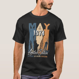 Geboren in mei 1974 48e tweedaagse 1974 48 jaar t-shirt