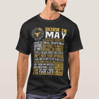 Geboren in mei feiten t-shirt