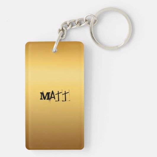 Geboren in Monkey Year 1968 Zodiac Monogram Sleute Sleutelhanger (achterkant)