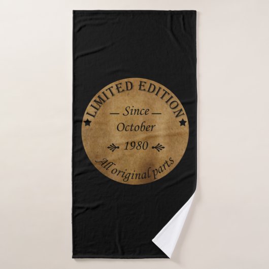 geboren in oktober 1980 verjaardag badhanddoek (Badhanddoek)