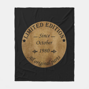 geboren in oktober 1980 verjaardag fleece deken