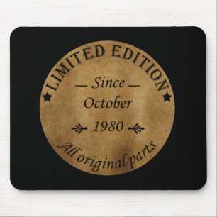 geboren in oktober 1980 verjaardag muismat