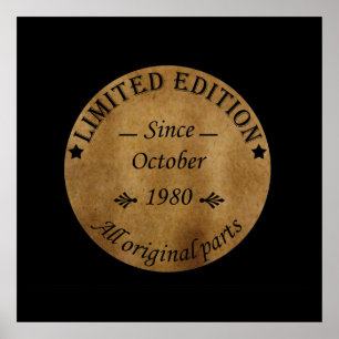 geboren in oktober 1980 vintage poster