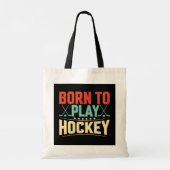 Geboren in Play Hockey Tote Bag (Achterkant)