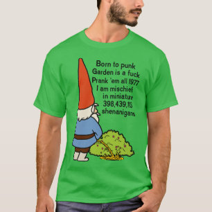 Geboren in Punk Tuinkabouter T-shirt