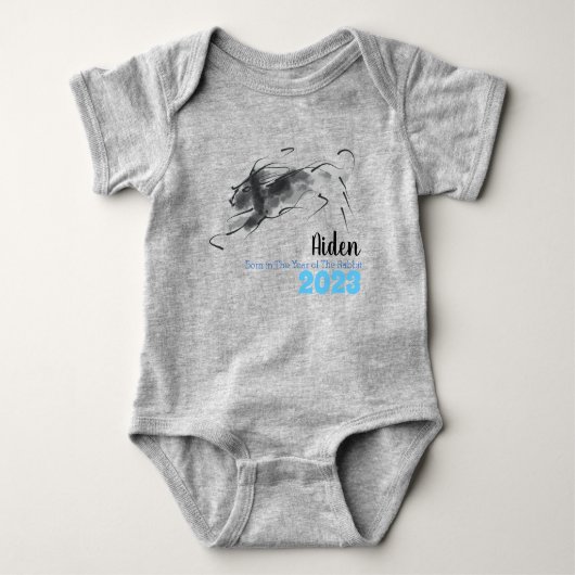 Geboren in Rabbit Chinese New Year 2023 BB Romper (Voorkant)