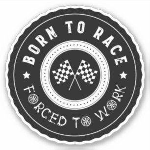 Geboren in Race Wheel Badge Sticker