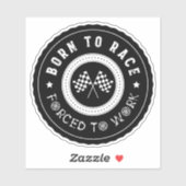 Geboren in Race Wheel Badge Sticker (Vel)