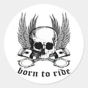 Geboren in Ride Ronde Sticker