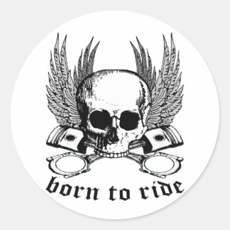 Geboren in Ride Ronde Sticker