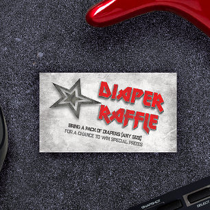 Geboren in Rock Baby shower Luier Raffle Informatiekaartje