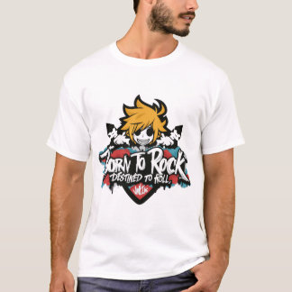 Geboren in rock bestemd om te rollen, komisch, gra t-shirt
