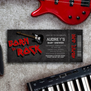 Geboren in Rock - Boy Baby shower Ticket Kaart