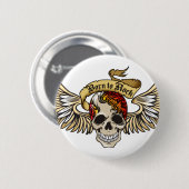 geboren in rock ronde button 5,7 cm (Voorkant /achterkant)