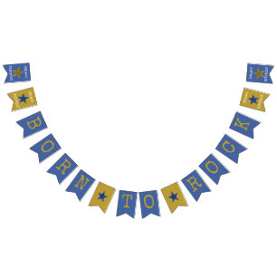 Geboren in Rock Star Birthday Party Banner Blue Go
