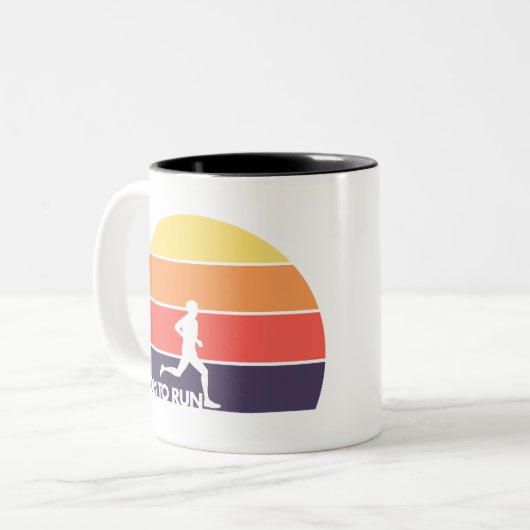 Geboren in run - Mannelijke Runner Tweekleurige Koffiemok (Voorkant links)