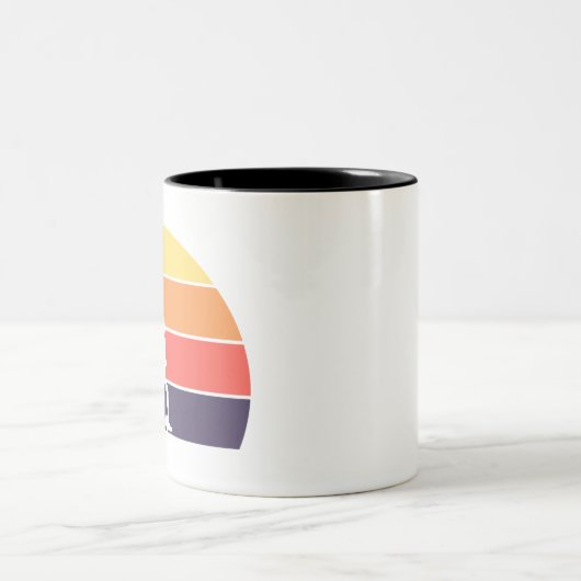 Geboren in run - Mannelijke Runner Tweekleurige Koffiemok (Center)