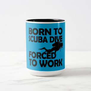 Geboren in Scuba Dive Tweekleurige Koffiemok