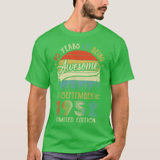 Geboren in september 1952 70e verjaardag in 1952 7 t-shirt