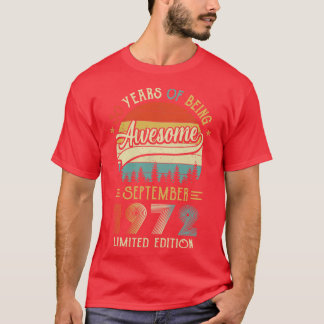 Geboren in september 1972 50e verjaardag in 1972 5 t-shirt