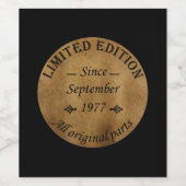 geboren in september 1977classic retro rustic wijn etiket (Enkel label)