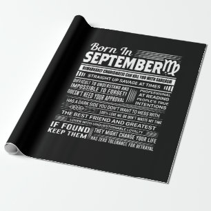 Geboren in september virgo grappig verjaardagsgesc cadeaupapier