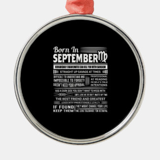 Geboren in september virgo grappig verjaardagsgesc metalen ornament