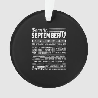 Geboren in september virgo grappig verjaardagsgesc ornament