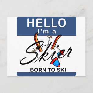 Geboren in Ski Briefkaart