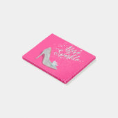 Geboren in Sparkle Cinderella Slipper Shoe Glitter Post-it® Notes (Schuin)