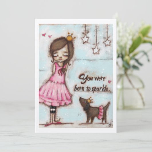 Geboren in Sparkle - Frameable Art Kaart (Staand voorkant)