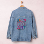 Geboren in Teach Art Cute Art Teacher Lessen Denim Jacket (Hangar)