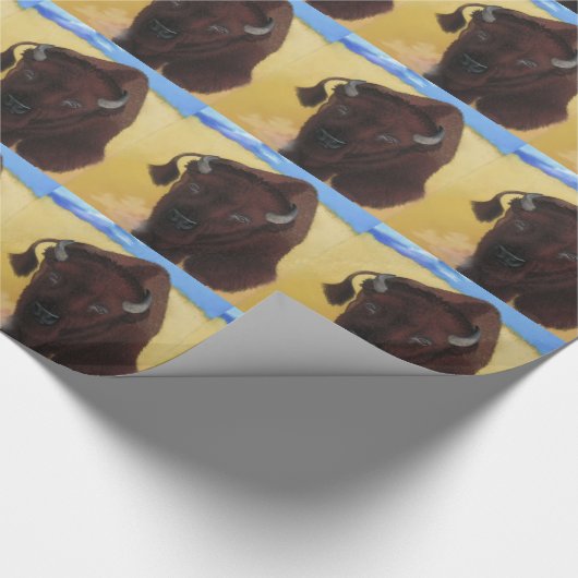 Geboren in Thunder Bison Buffalo Cadeaupapier (Hoek)