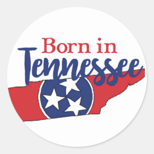 Geboren in Toennessee State Symbols Volunteer Stat Ronde Sticker