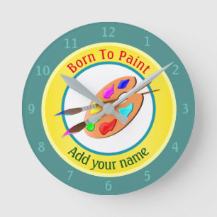 Geboren in verf op maat ronde klok