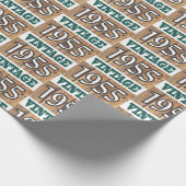 Geboren in verpakkingspapier van 1955 cadeaupapier (Hoek)