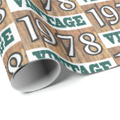 Geboren in verpakkingspapier van 1978 cadeaupapier (Rol Hoek)