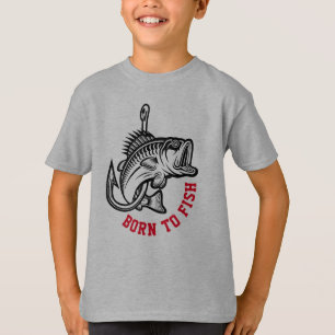 Geboren in vis t-shirt