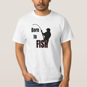 Geboren in vis t-shirt