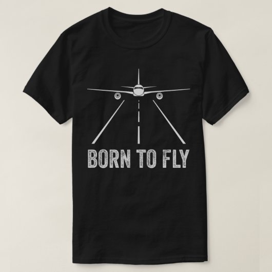 Geboren in vliegende luchtvaart t-shirt (Design voorkant)